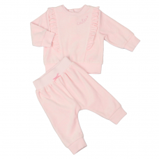 G13007: Baby Girls Velour 2 Piece Outfit (0-9 Months)